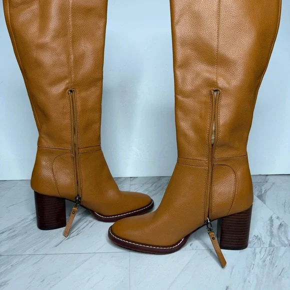 Sam Edelman Elsy Brown Leather Heeled Tall Boot 6 1/2 M - Picture 6 of 15